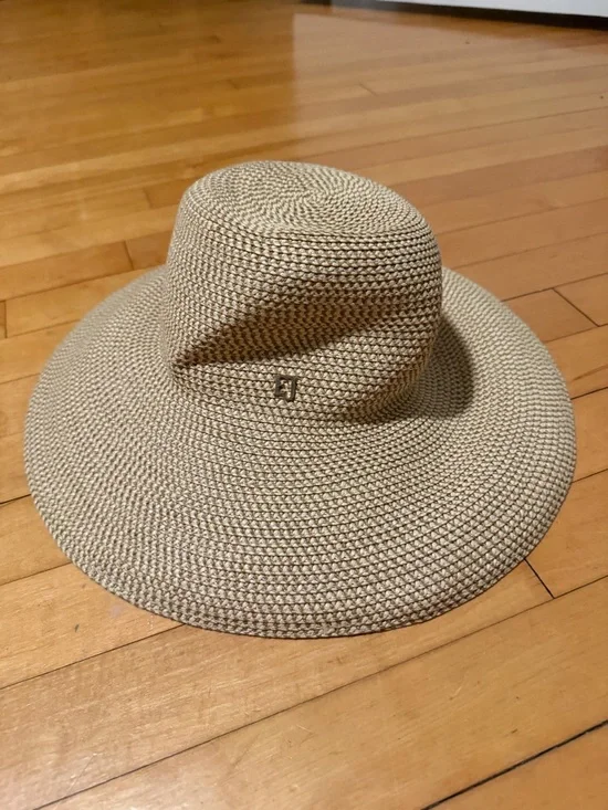 Eric Javits Wide-Brim Straw Sun Hat - Natural Tan - Picture 2 of 3